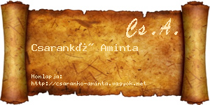 Csarankó Aminta névjegykártya